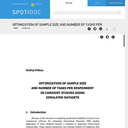 OPTIMIZATION OF SAMPLE SIZE AND NUMBER OF TASKS PER