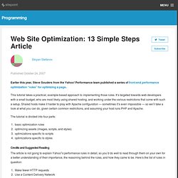 Web Site Optimization: 13 Simple Steps [Apache &amp; IIS Configu