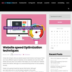 Website speed Optimization techniques