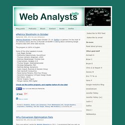 Web Analytics, E-business and Marketing Optimization Blog