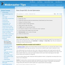 Basic Drupal SEO Tutorial: On-site Optimization