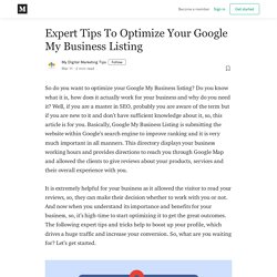 Expert Tips To Optimize Your Google My Business Listing