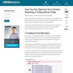 How You Can Optimize Your Content Marketing in 3 Data-Driven Steps