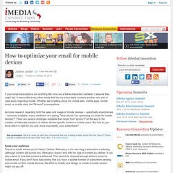 How to optimize your email for mobile devices