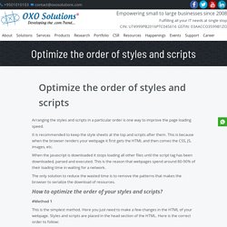 Script and Style Sheet to Increase Page speed