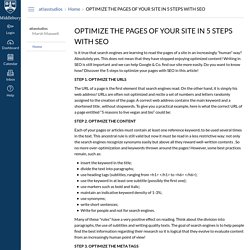 OPTIMIZE THE PAGES OF YOUR SITE IN 5 STEPS WITH SEO: Home: atlasstudios