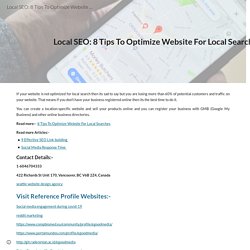 Local SEO: 8 Tips To Optimize Website For Local Searches - eGoodMedia