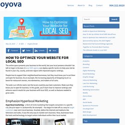 How to Optimize a Website for Local SEO - Oyova