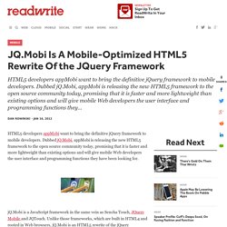 JQ.Mobi Is A Mobile-Optimized HTML5 Rewrite Of the JQuery Framework