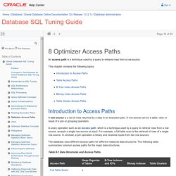 Optimizer Access Paths