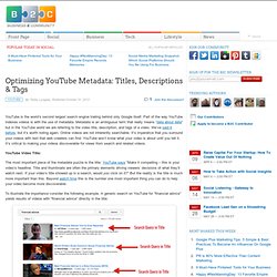 Optimizing YouTube Metadata: Titles, Descriptions & Tags