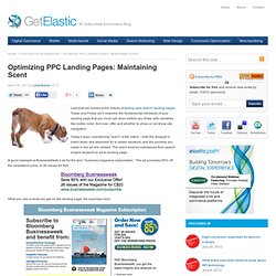 Optimizing PPC Landing Pages: Maintaining Scent