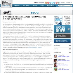 Optimizing Press Releases for Marketing Higher Education