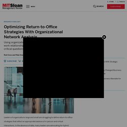 Optimizing Return-to-Office Strategies With Organizational Network Analysis