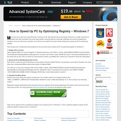 How to Speed Up PC by Optimizing Registry – Windows 7