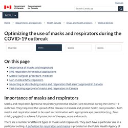 Optimizing the use of masks and respirators during the COVID-19 outbreak
