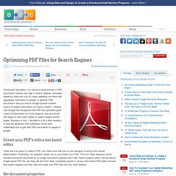 Optimizing PDF Files for Search Engines