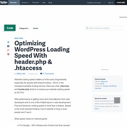 Optimizing WordPress Loading Speed With header.php & .htaccess