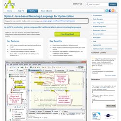 OptimJ: A Java-based modeling language - OptimJ - Ateji
