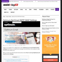 Optimum.Net Email SMTP IMAP Settings for iPhone and Android