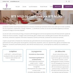 BTS MCO Option Luxe - École Le Cozic (Rennes, 35)