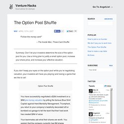 The Option Pool Shuffle