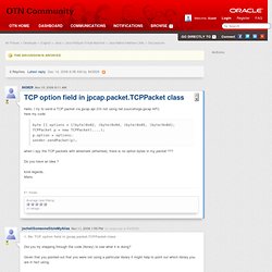 TCP option field in