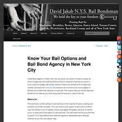 Know Your Bail Options and Bail Bond Agency in New York City