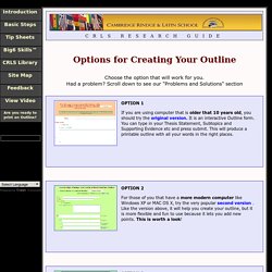 Options for Creating Your Outline
