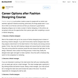 Career Options after Fashion Designing Course