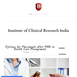 Options for Placements after MBA in Health Care Management