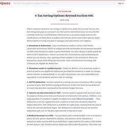 6 Tax Saving Options Beyond Section 80C - CCHTaxOnline - Quora