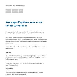 Une page d’options pour votre thème WordPress — Blog de Félix Girault