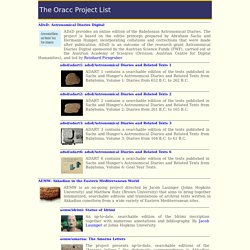 Oracc Project List