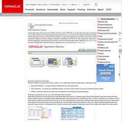 What is Oracle Application Express?