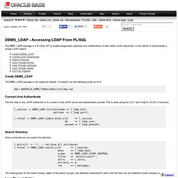 Oracle9i DBMS_LDAP - Accessing LDAP From PL/SQL