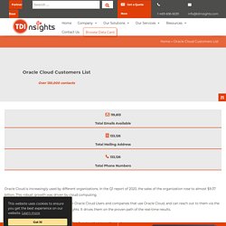 Oracle Cloud Customers List