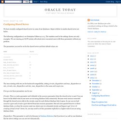 Configuring Shared Server