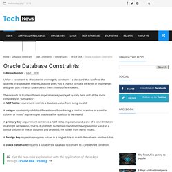 Oracle Database Constraints - Multi Tech News