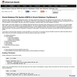 Oracle Database File System (DBFS) in Oracle Database 11g Release 2