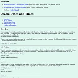 Oracle Dates and Times