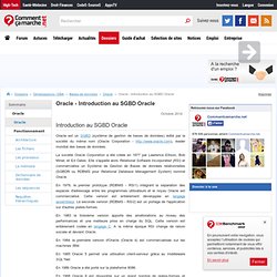 Oracle - Introduction au SGBD Oracle