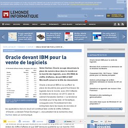 Oracle devant IBM pour la vente de logiciels