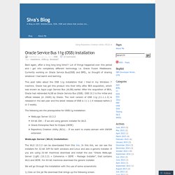 Oracle Service Bus 11g (OSB) Installation