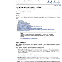 Oracle® Database Express Edition