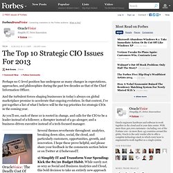 The Top 10 Strategic CIO Issues For 2013