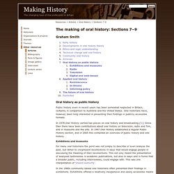 Oral History - Articles - Making History