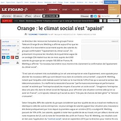 Orange : le climat social s'est 'apaisé'