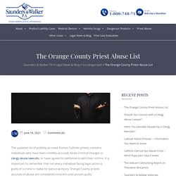 The Orange County Priest Abuse List
