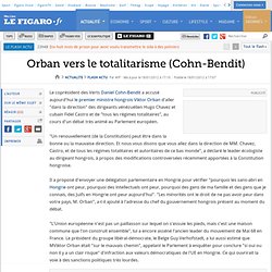 Orban vers le totalitarisme (Conhn-Bendit)